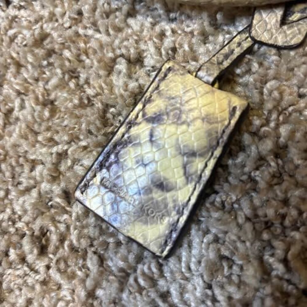 Michael Kors Hamilton Croc Embossed Python Leather Satchel Purse - Picture 3 of 10